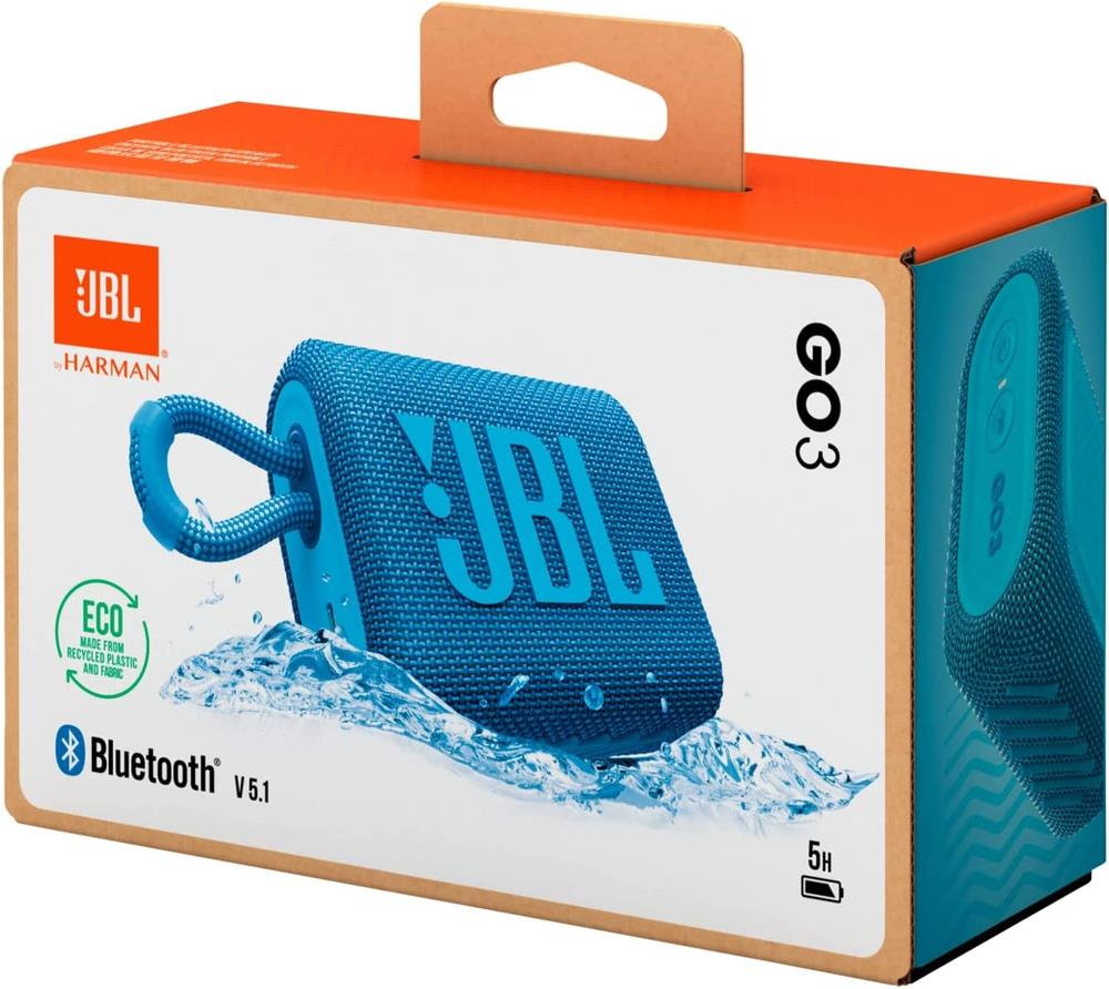JBL GO 3 Eco Bluetooth Hoparlör, IP67 Mavi