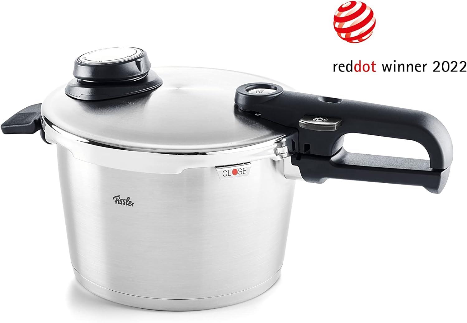 Fissler Vitavit Premium/Düdüklü Tencere Seti, 5 Parça (6 l - Ø 22 cm ve Hızlı Kızartma Tavası 3,5 l - Ø 22 cm) Metal Kapak, Cam Kapak, Kullanım - İndüksiyon