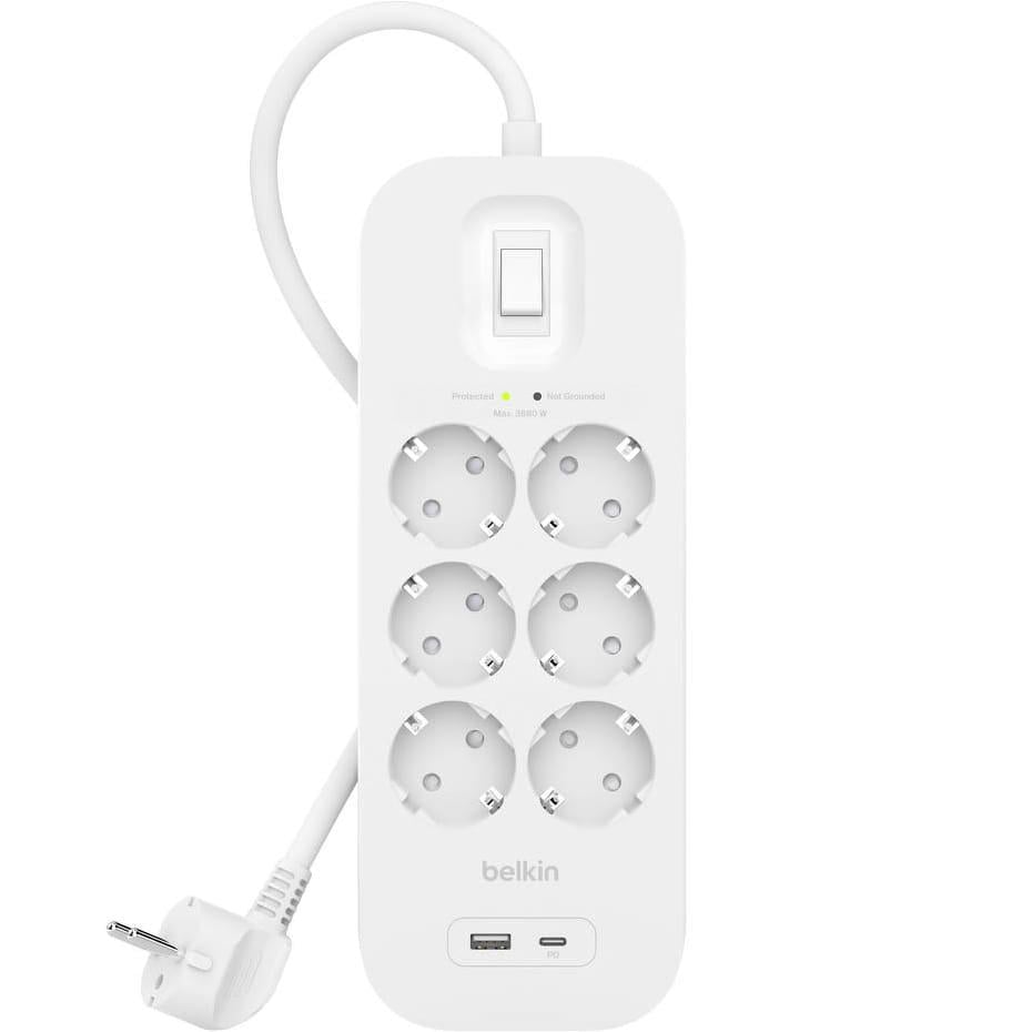Belkin SRB002VF2M USB-C-USB-A 6x Akım Korumalı Priz  2M