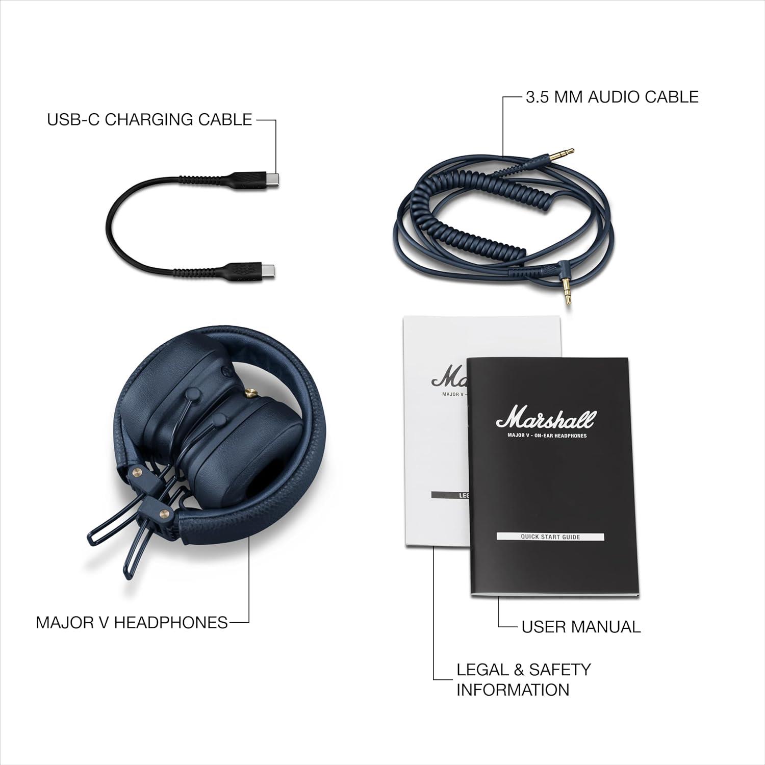 Marshall Major V Kulaküstü Bluetooth Kulaklık, Midnight Blue