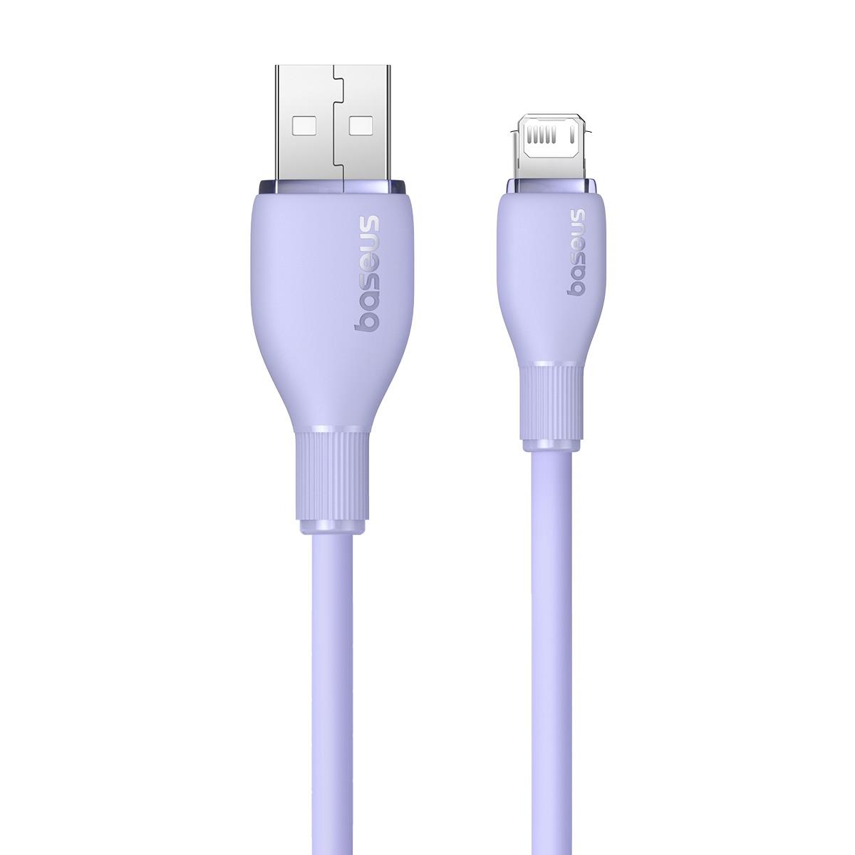 Baseus Pudding USB-A 2.4A Lightning Şarj Kablosu 1.2m, Mor