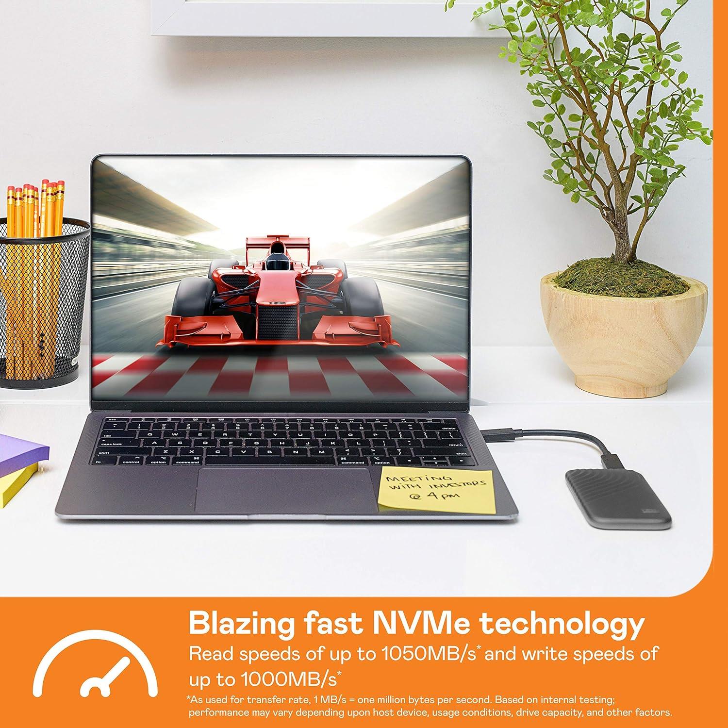 WD WDBAGF5000AGY-WESN Passport 500GB 1050MB/s Okuma&Yazma Type-C USB 3.2 Gen 2 Taşınabilir SSD - Uzay Grisi