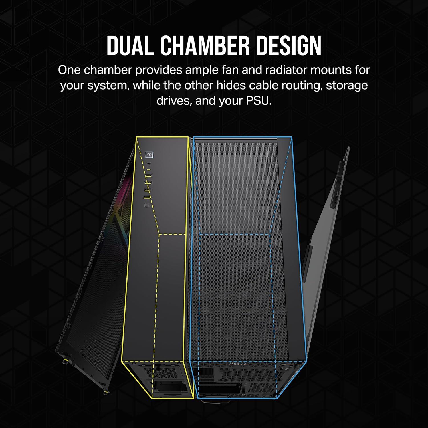 Corsair iCUE LINK 6500X RGB Mid-Tower ATX Dual Chamber PC Case - Siyah CC-9011269-WW