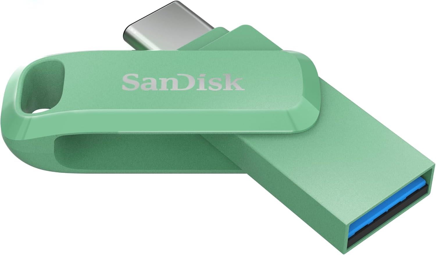 SanDisk Ultra Dual Drive Go USB Type-C 256 GB (Android akıllı telefon bellek, USB Type-C bağlantısı, 400 MB/s okuma hızı, Absint yeşili