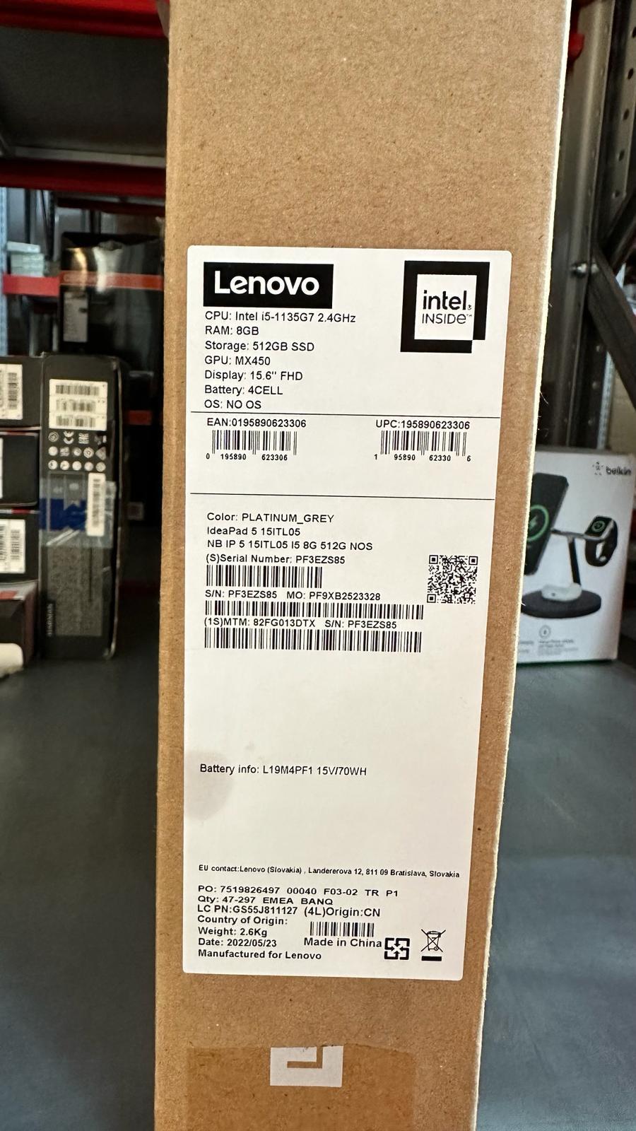 OUTLET LENOVO 82FG013DTX POR I5-1135G7/IP5/8G/512/15.6/FDOS