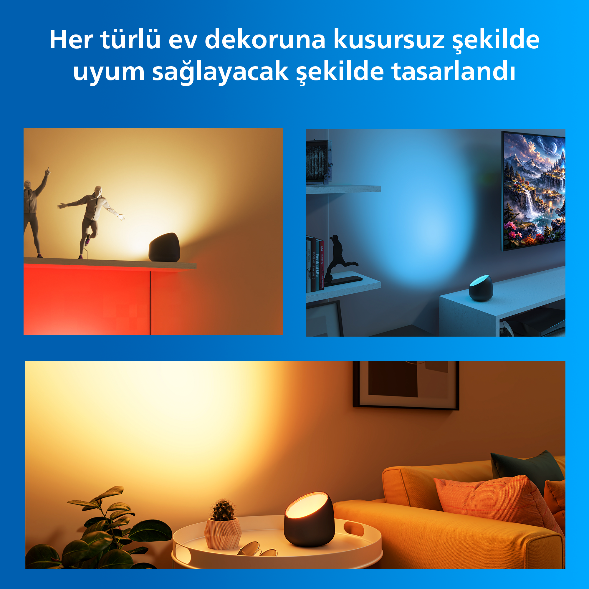 Philips Smart Lighting Squire Lite Akıllı Masa Lambası - Siyah - Google Home, Alexa, HomeKit ve Matter uyumlu
