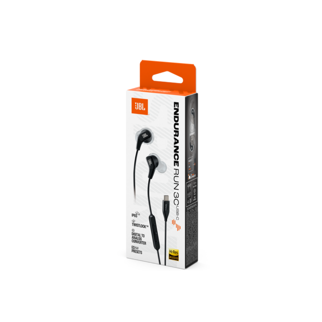 JBL Endurance RUN3C Kablolu Kulaklık, Siyah