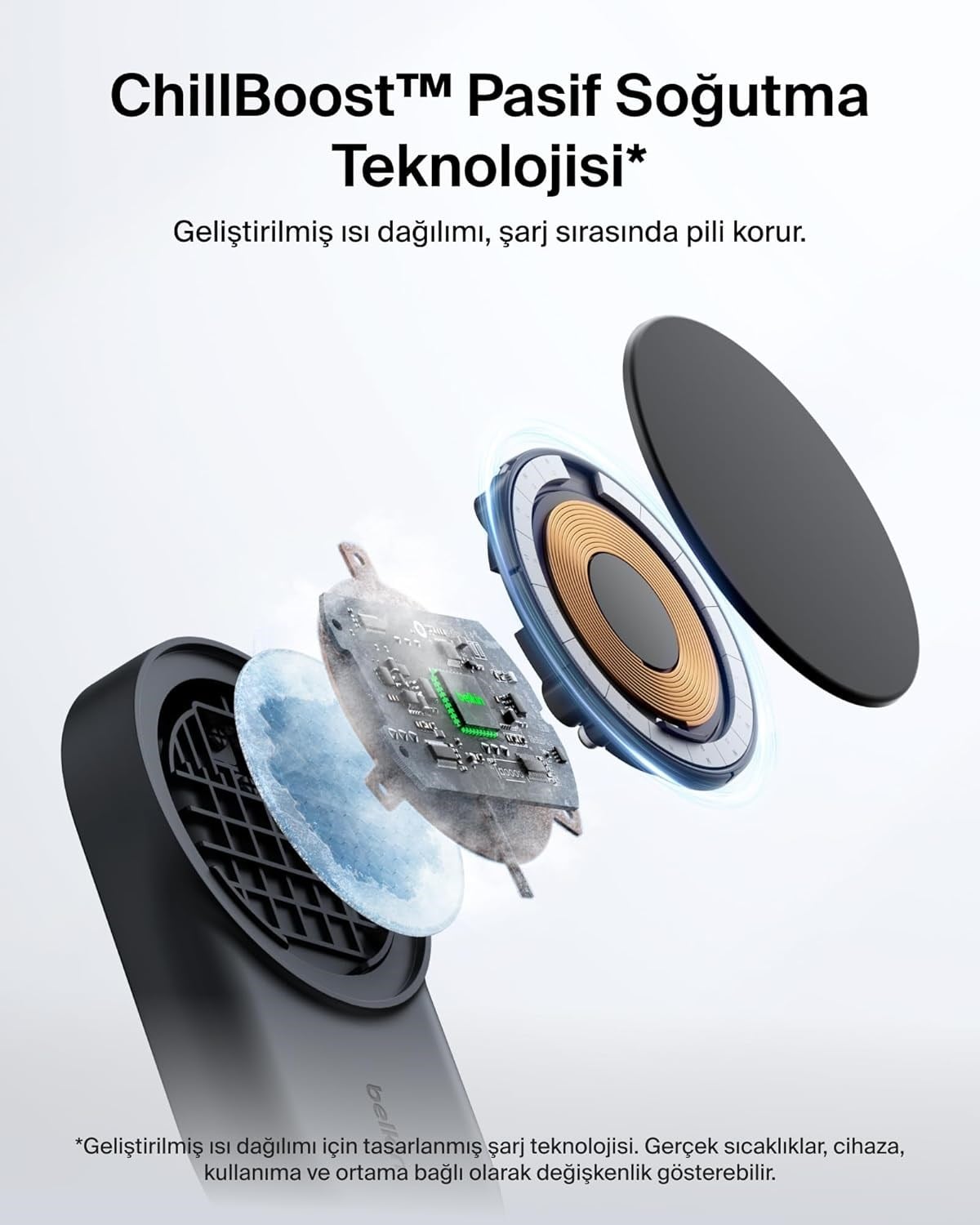 Belkin UltraCharge MagSafe Uyumlu 3'ü 1 Arada Qi2 25W Kablosuz Şarj Cihazı, 45W Adaptör, Siyah