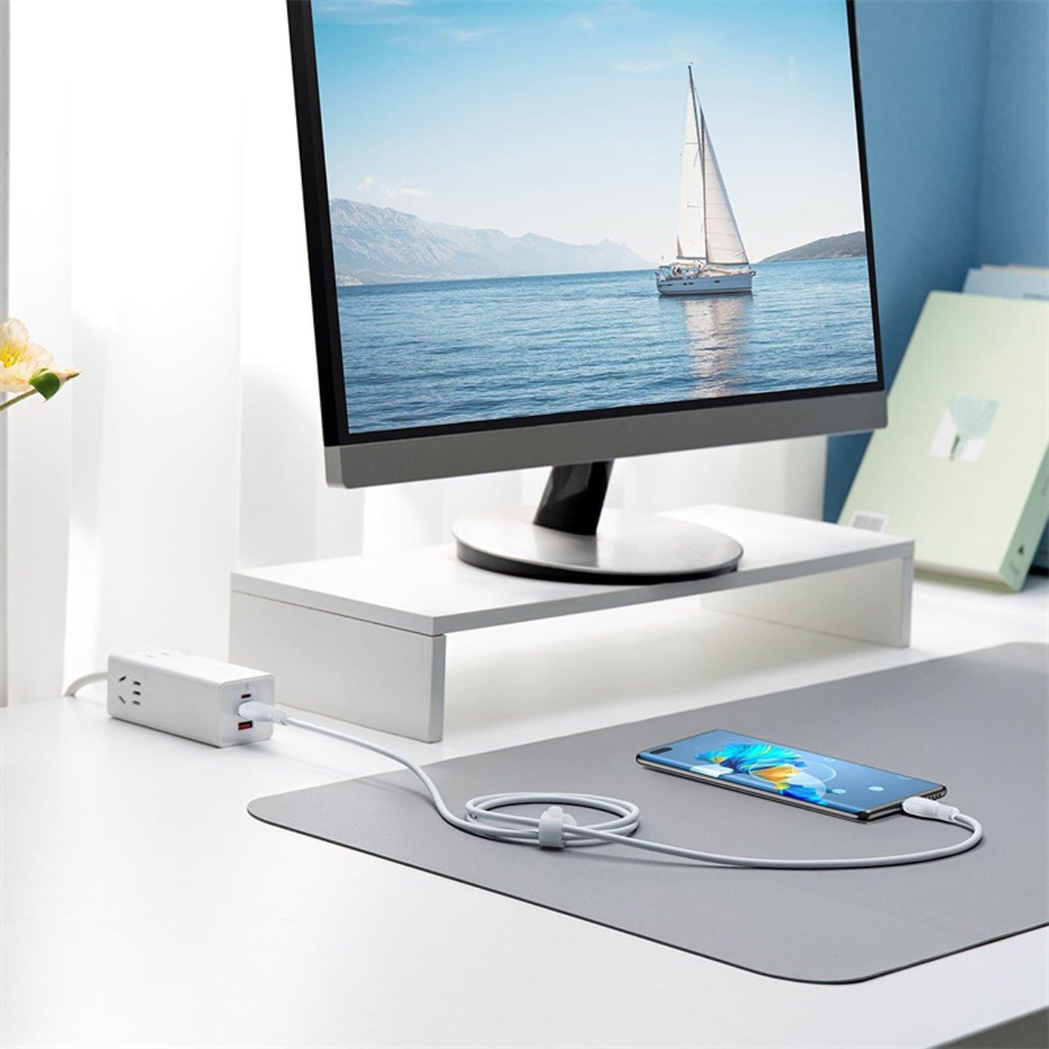 Baseus Pudding Hızlı Şarj Özellikli Type-C to Type-C 100W Kablo 1.2 M Beyaz