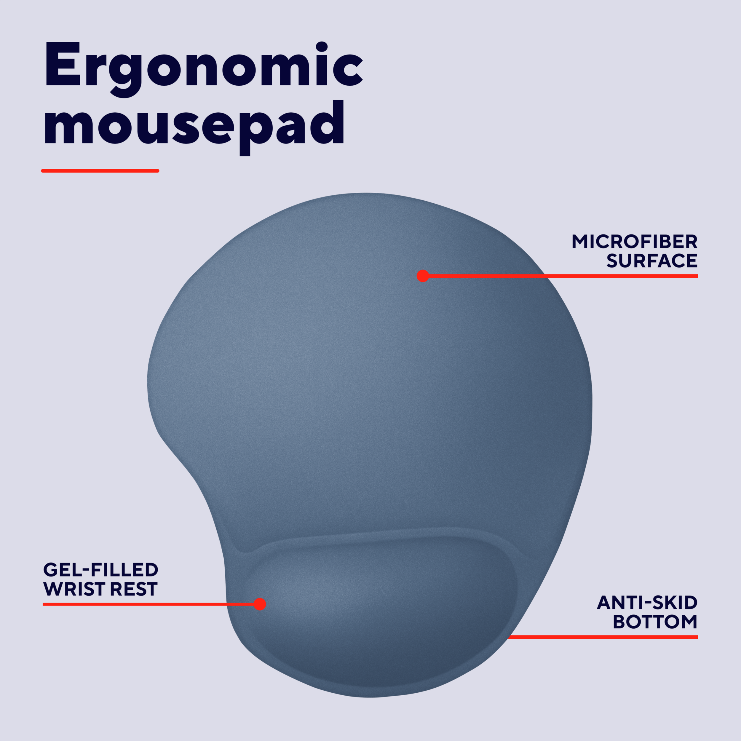 Trust 26011 Bigfoot Jel MousePad - Mavi
