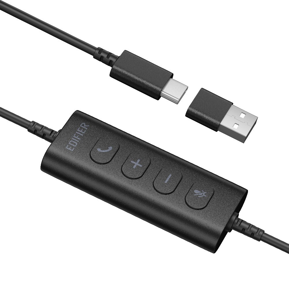 Edifier CC100 USB-C/USB-A Kablolu Mono Çağrı Merkezi Kulaklığı – AI Mikrofon Noise Cancelling, 240° Döner Mikrofon - Siyah