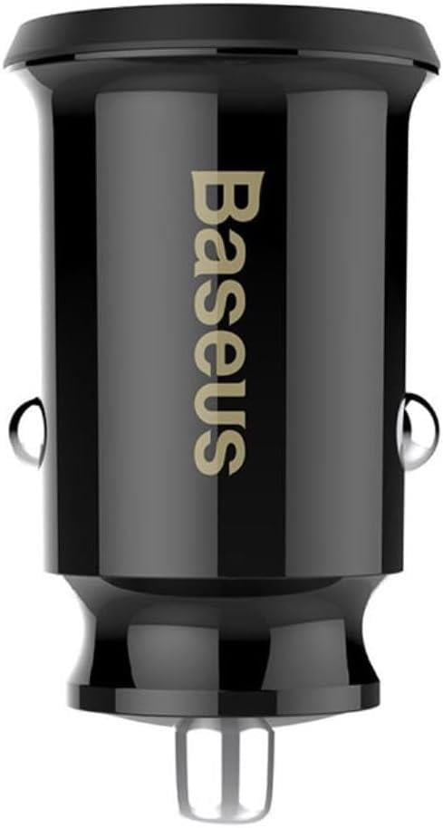Baseus Grain Mini Dual, Hızlı Araç Şarjı, Siyah, 3.1 A, USB Type A