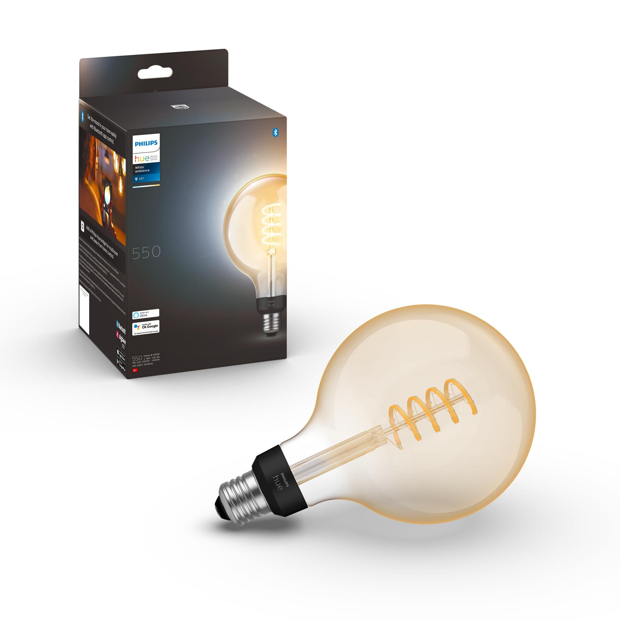 Philips Hue 7W Beyaz ve Sarı Ambians G125 glob E27 Akıllı Ampul
