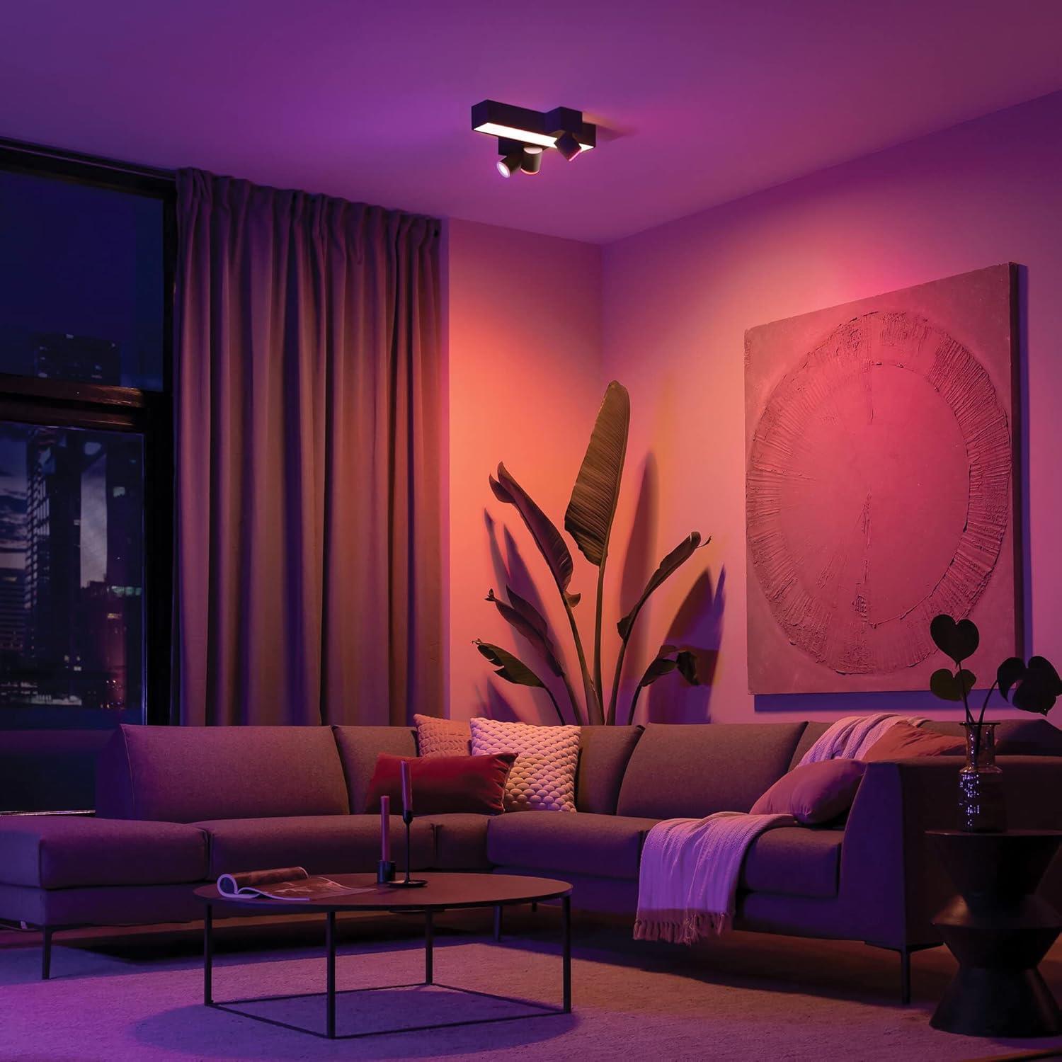 Philips Hue Centris Cross Renkli 3'lü Spot Tavan Lambası, Siyah
