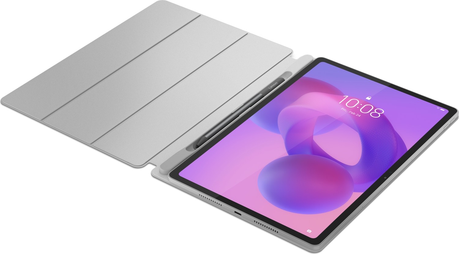 Lenovo Idea Tab Plus + Tab K12 (Zag7, Zagf, Zagg, Zagj - TB361FU, TB361ZU) Uyumlu Folio Case Tablet Kılıfı Bulut Gri ZG38C07413