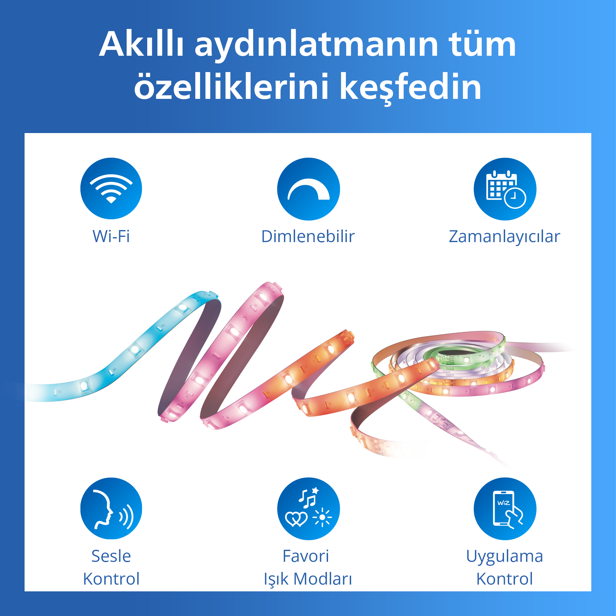 Philips Smart Lighting RGBIC LED Şerit 20 m (Type-C) - Google Home, Alexa, HomeKit ve Matter uyumlu