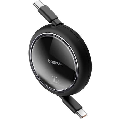 Baseus Free2 Draw Mini Makaralı Type-C to Type-C 100W Kablo 1m.-Siyah