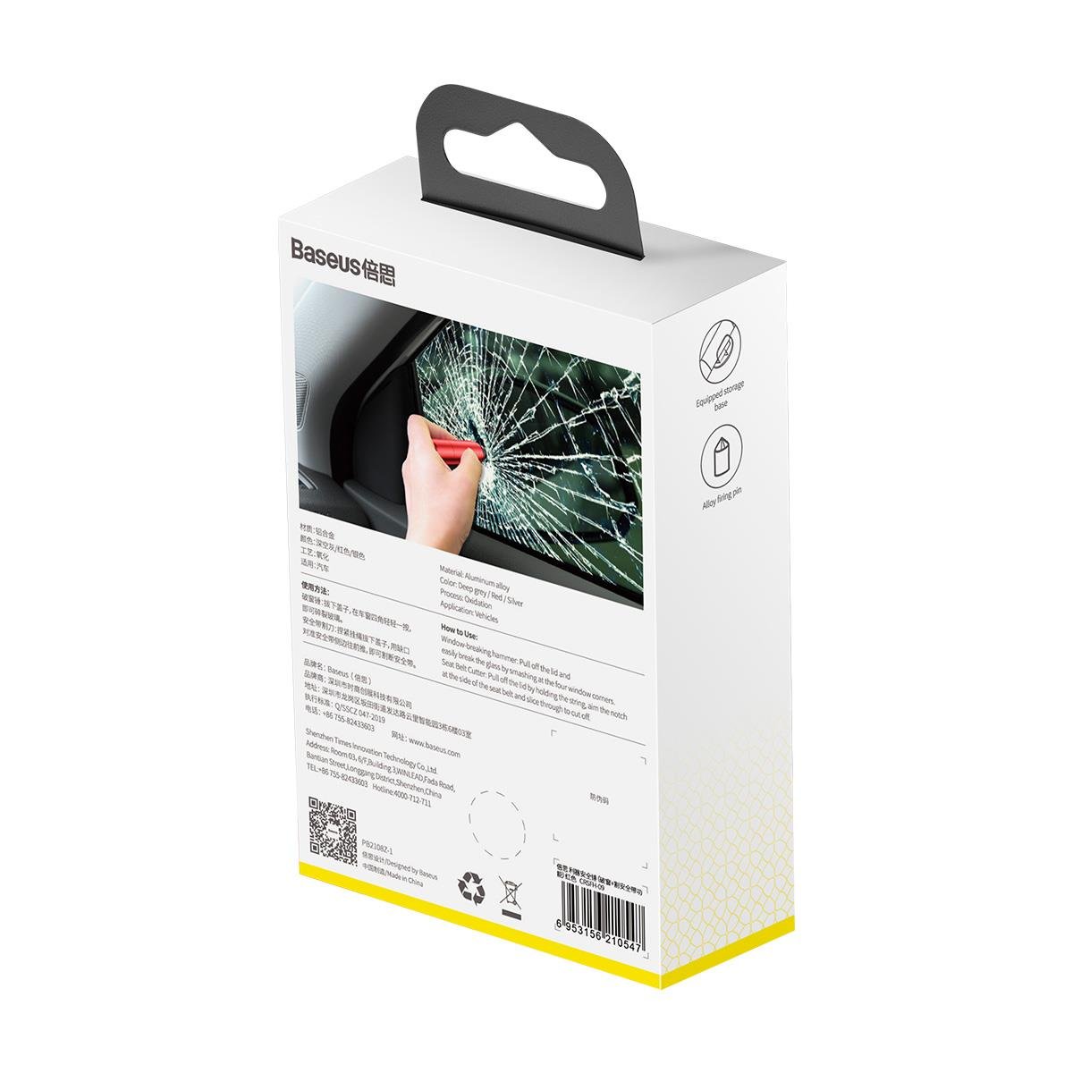 Baseus Sharp Tool Serisi Oto Cam ve Emniyet Kemeri Kesici Güvenlik Aparatı - Kırmızı