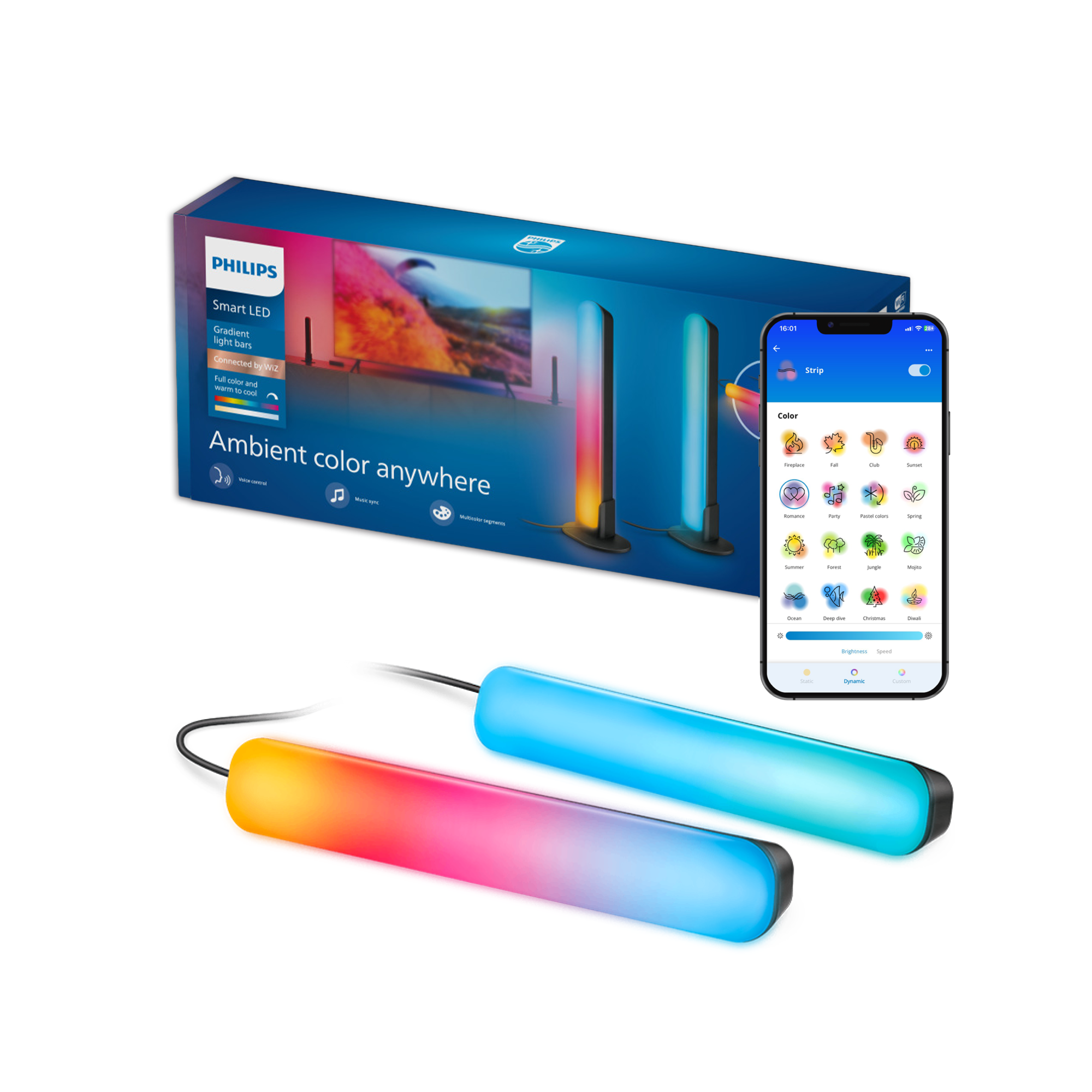 Philips Smart Lighting RGBIC Işık Barı 30 cm - Google Home, Alexa, HomeKit ve Matter uyumlu