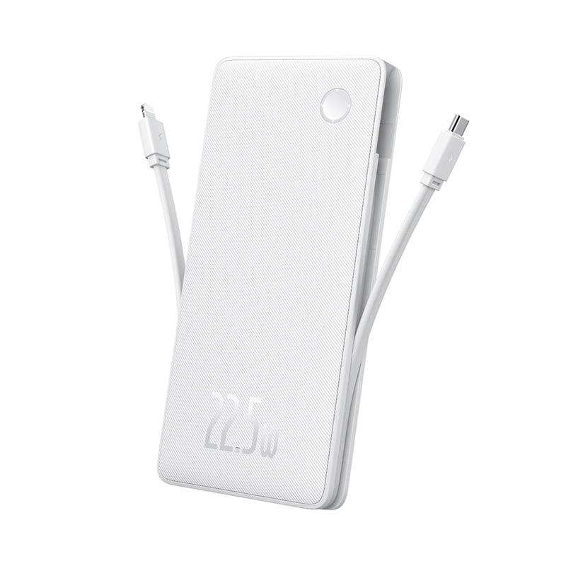 Baseus Airpow Lite Power Bank 10000mAh 22.5W Dual-Cable, Moon White