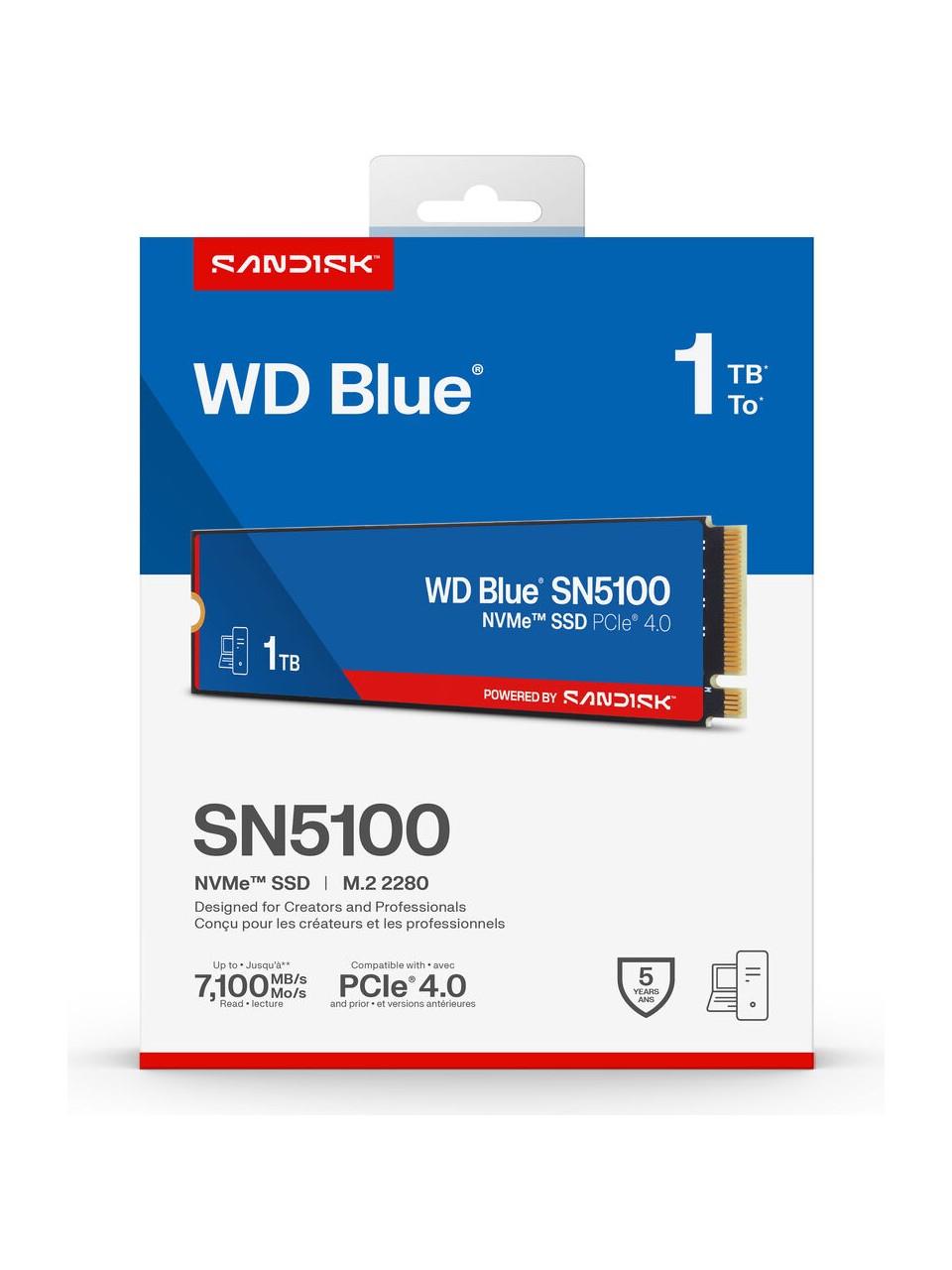 WD Blue SN5100 1tb WDS100T5B0E 7100/6700MB/S Pcıe Gen 4.0 M.2 2280 Nvme SSD