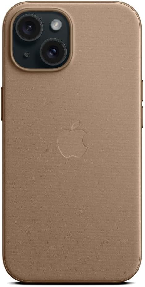 Apple iPhone 15 için MagSafe özellikli Mikro Dokuma Kılıf - Vizon Grisi ​​​​​​​
