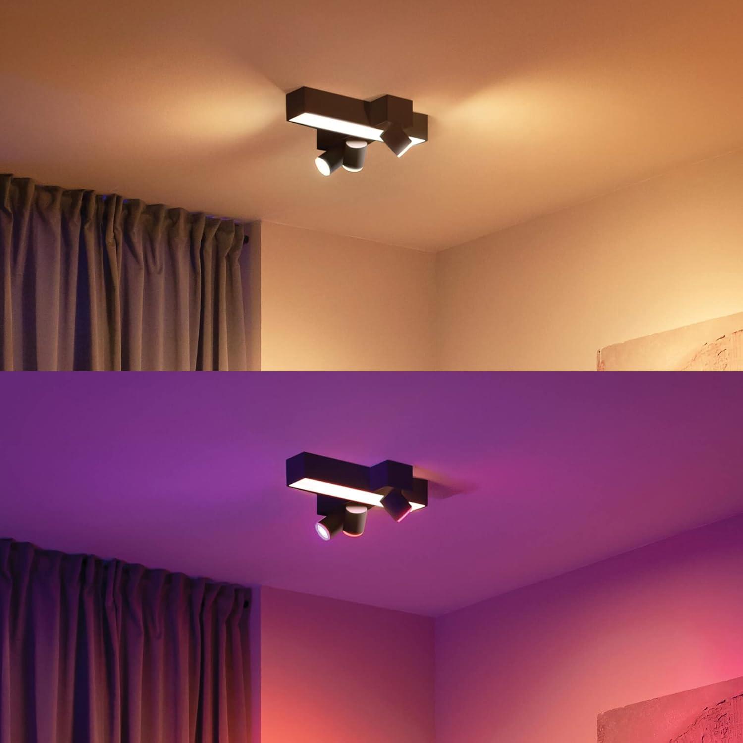 Philips Hue Centris Cross Renkli 3'lü Spot Tavan Lambası, Siyah