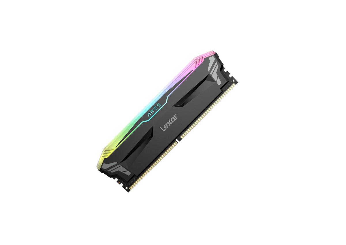LEXAR ARES RAM DT GAMING DDR4 UDIMM 16GB KIT (2x8GB) 3600 MEMORY WITH HEATSINK AND RGB LIGHTING BLACK COLOR DUAL PACK LD4BU008G-R3600GDLA