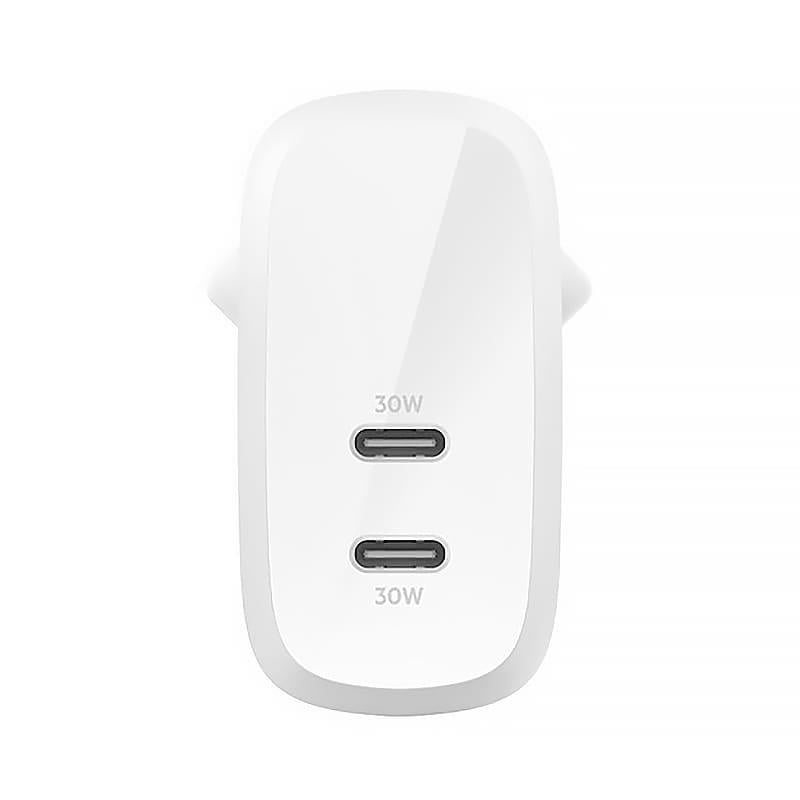 Belkin Boost Charge Çift USB-C  2x 30W USB-C PD 3.1 PPS 60W, Beyaz
