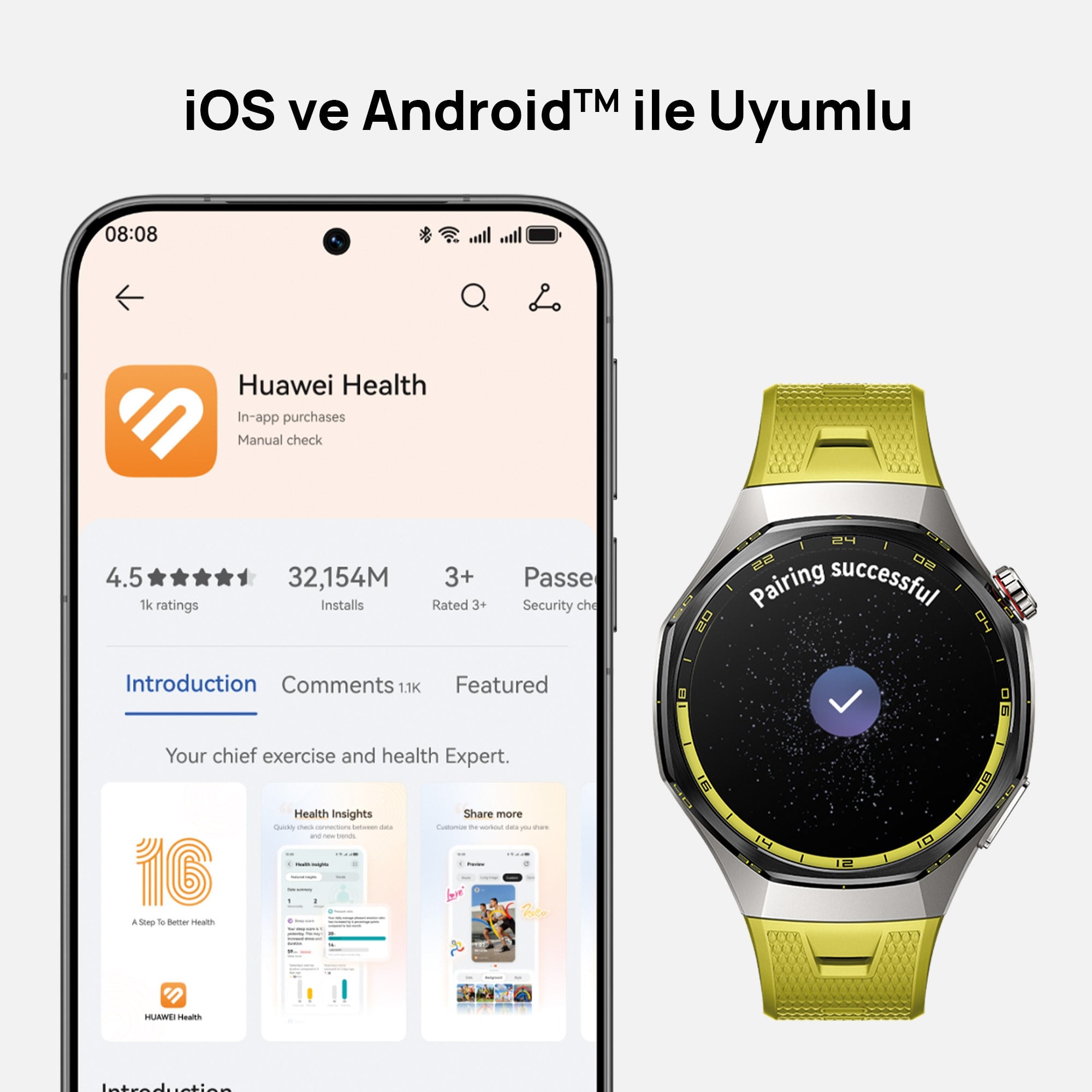 Huawei WATCH GT 7 Pro 46mm Akıllı Saat, Siyah