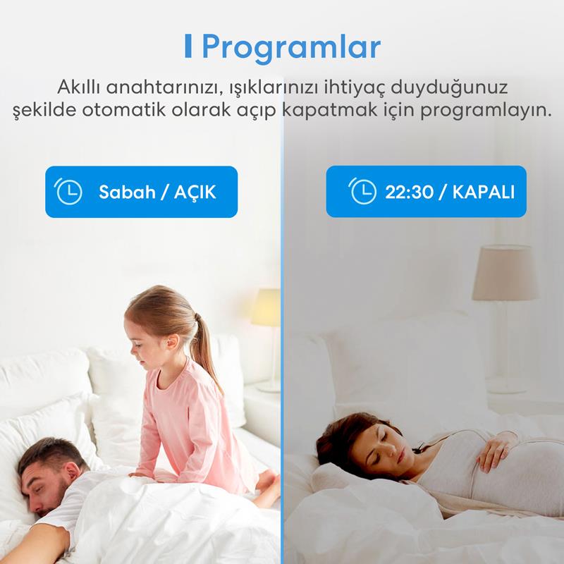 Meross Akıllı Wi-Fi Duvar İçi Anahtar MSS810
