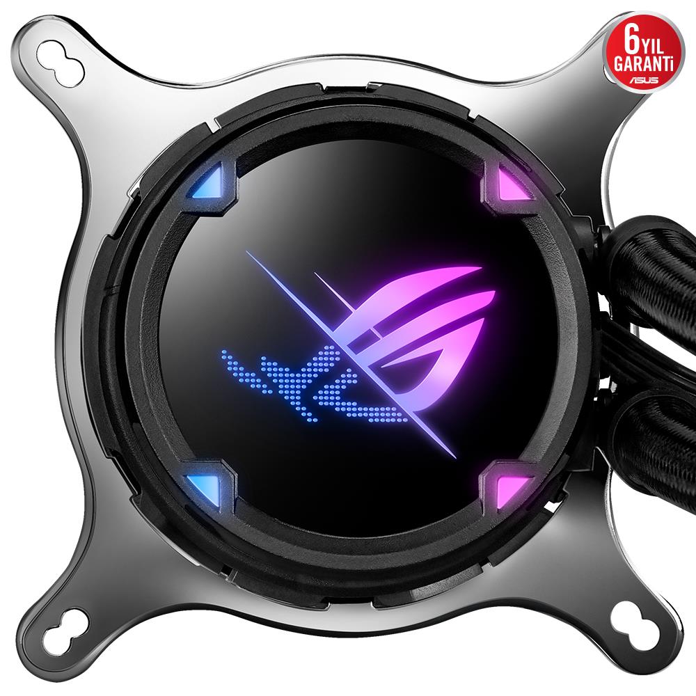 ASUS ROG STRIX LC II 360 ARGB AURA SYNC RGB 120MM*3 ADRESLENEBİLİR RGB FAN CPU SIVI SOĞUTUCUSU BEYAZ V3