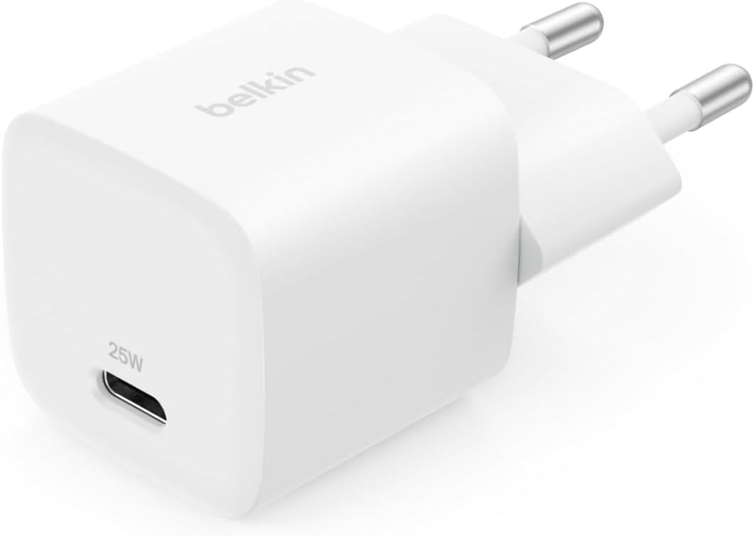 Belkin BoostCharge USB-C 25 W PD 3.0 PPS Hızlı Şarj Cihazı, Beyaz