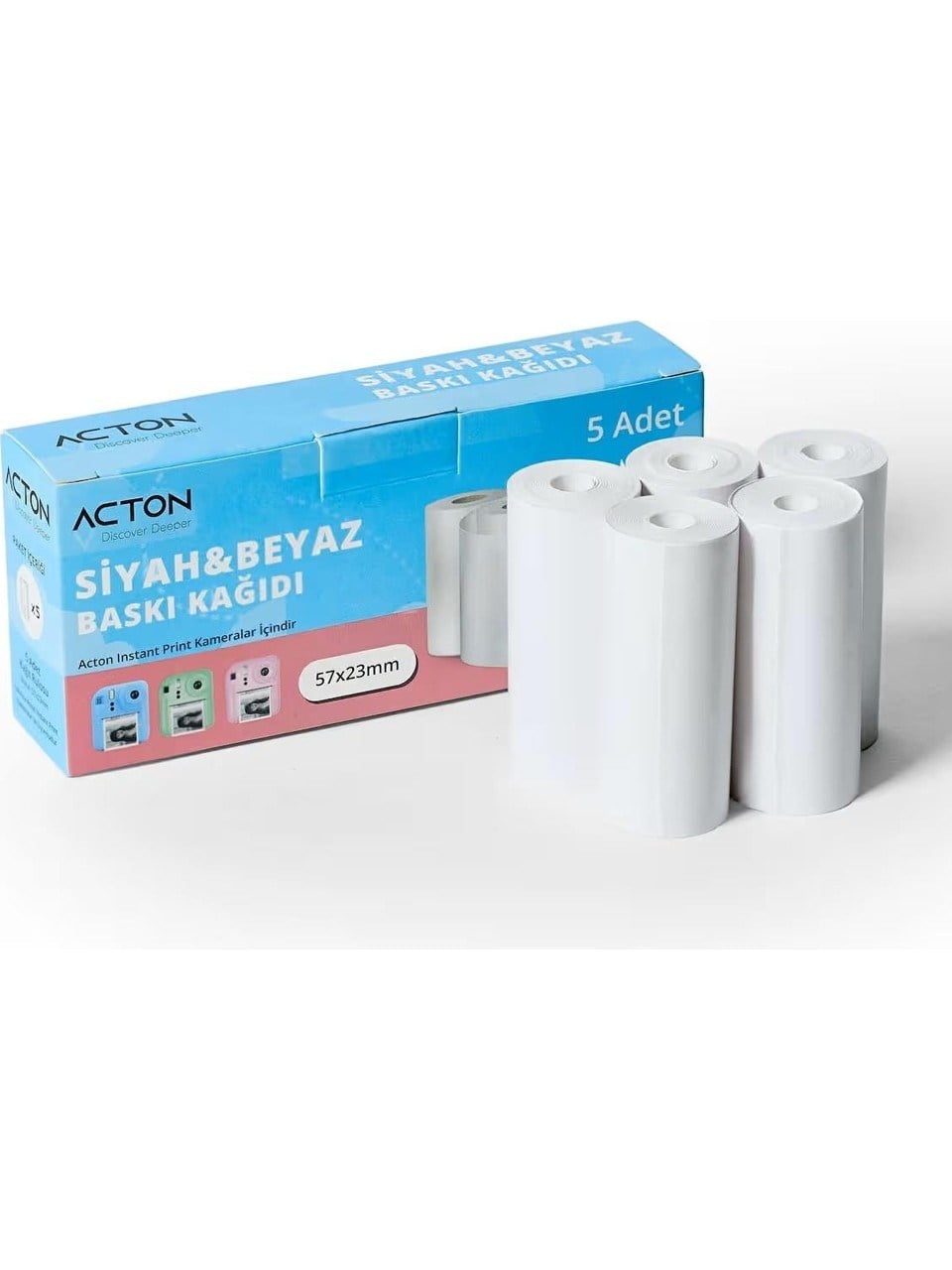 Acton Instant Paper Roll (5 Rolls Pack) 5 Renkli Termal Rulo