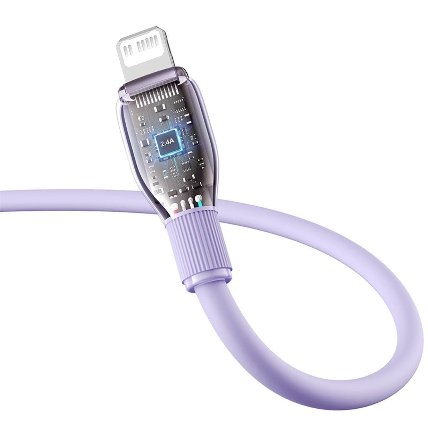 Baseus Pudding Hızlı Şarj Özellikli Type-C to Lightning 20W Kablo 1.2 M Mor
