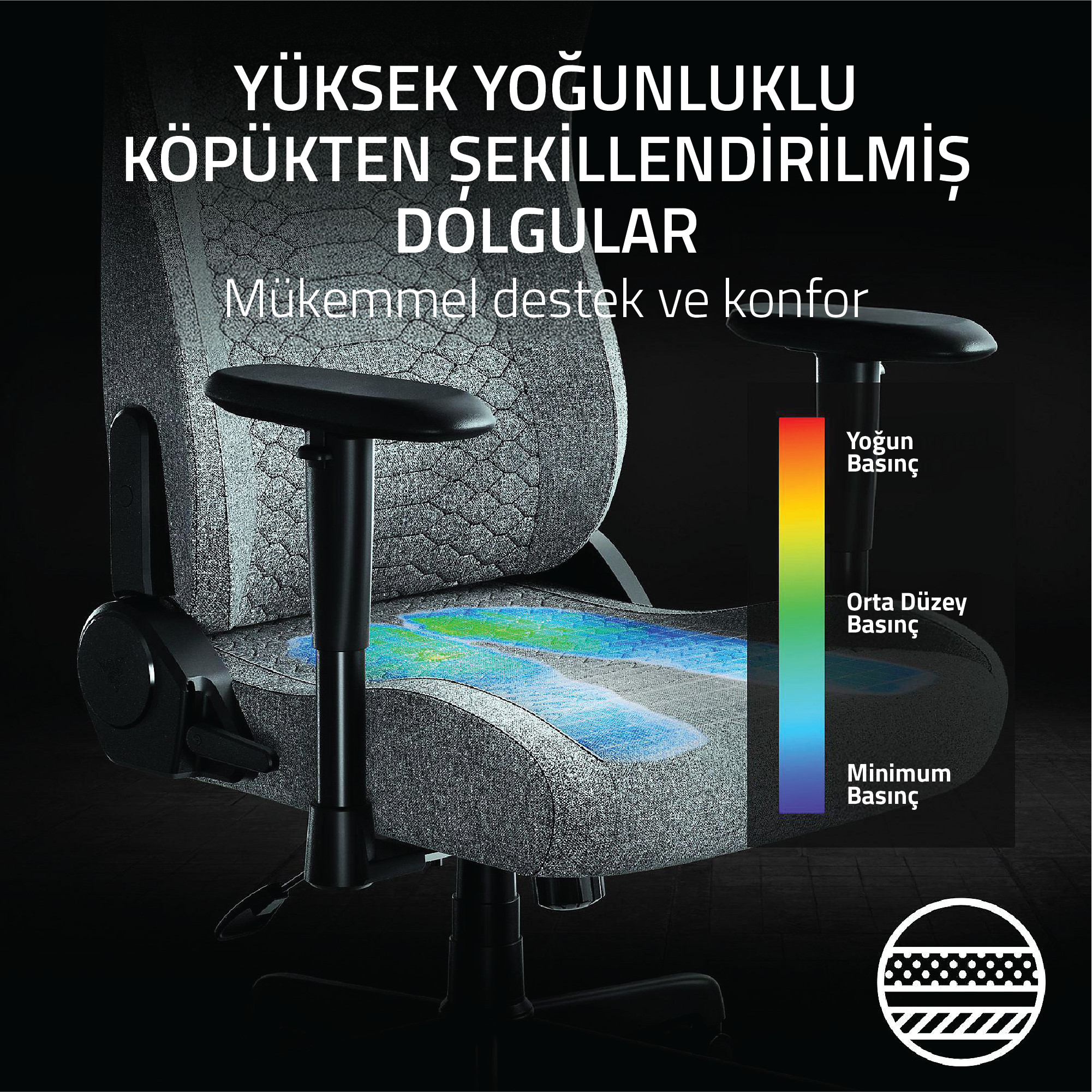 Razer İskur V2 X Açık Gri Oyuncu Koltuğu RZ38-05310200-R3G1