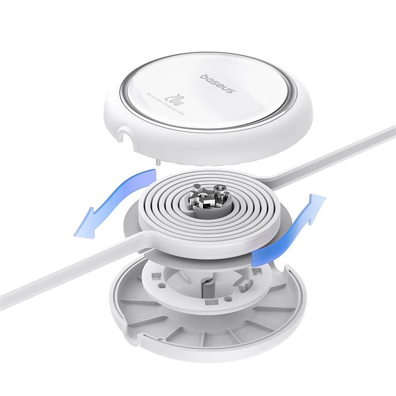 Baseus Free2Pull 20W USB-C to Lightning Kablo, Beyaz