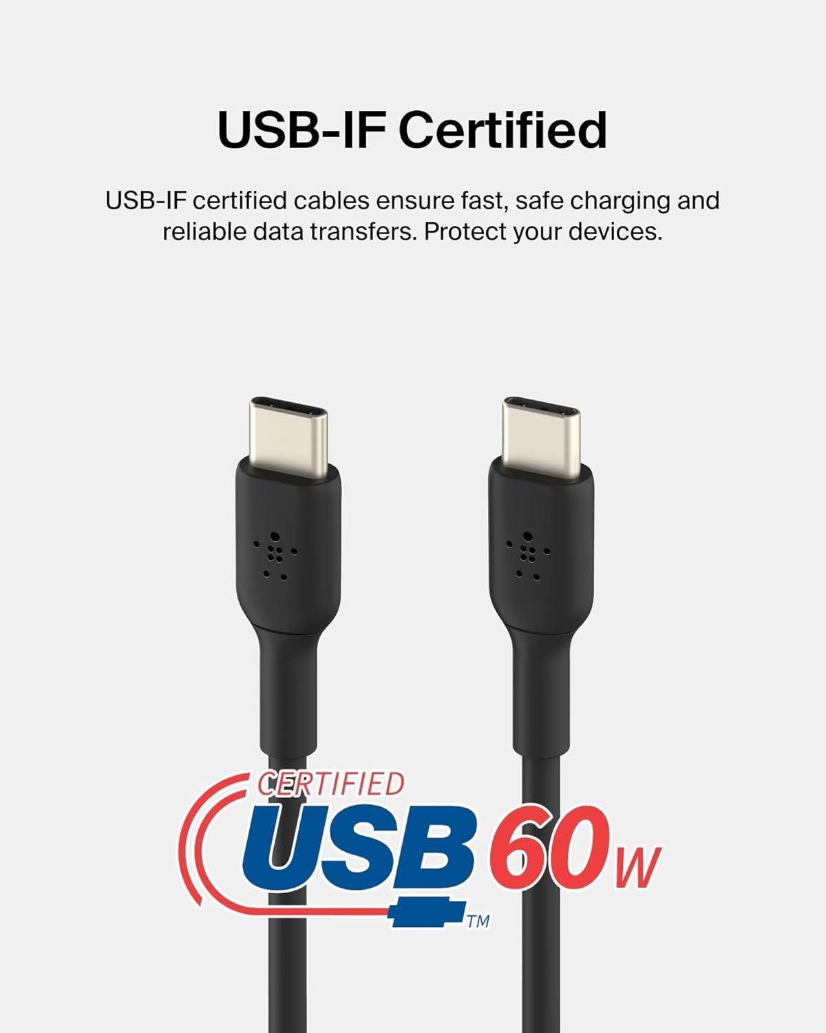 Belkin Boost Charge 60w USB-C - USB-C Kablosu 1m, Siyah