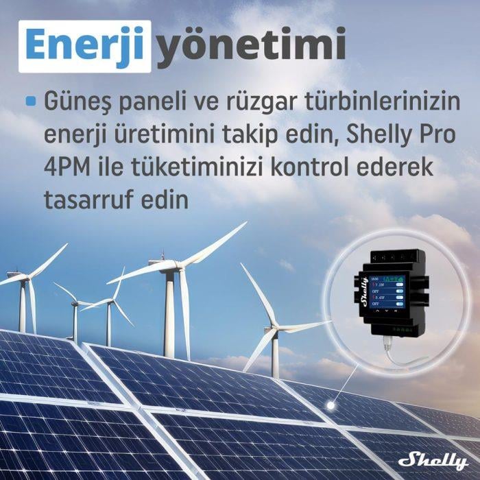 Shelly Pro 4PM Dört Kanal Enerji Ölçer Röle