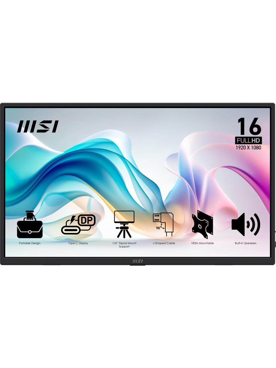 MSI 15.6 PRO MP165 E6 1920x1080 (FHD) 16:9 FLAT IPS 60HZ 4MS PORTATIF MONITOR