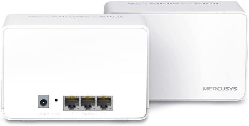 Mercusys Halo H80X(2-pack), AX3000Mbps, Dual-Band, Gigabit Portları, 150'ye Kadar Cihaz Bağlanabilir, 460 m²'ye Kadar Kapsama, Akıllı Bağlantı, Mobil Uygulama ile Kolay Kurulum, Wi-Fi 6 Mesh Sistemi