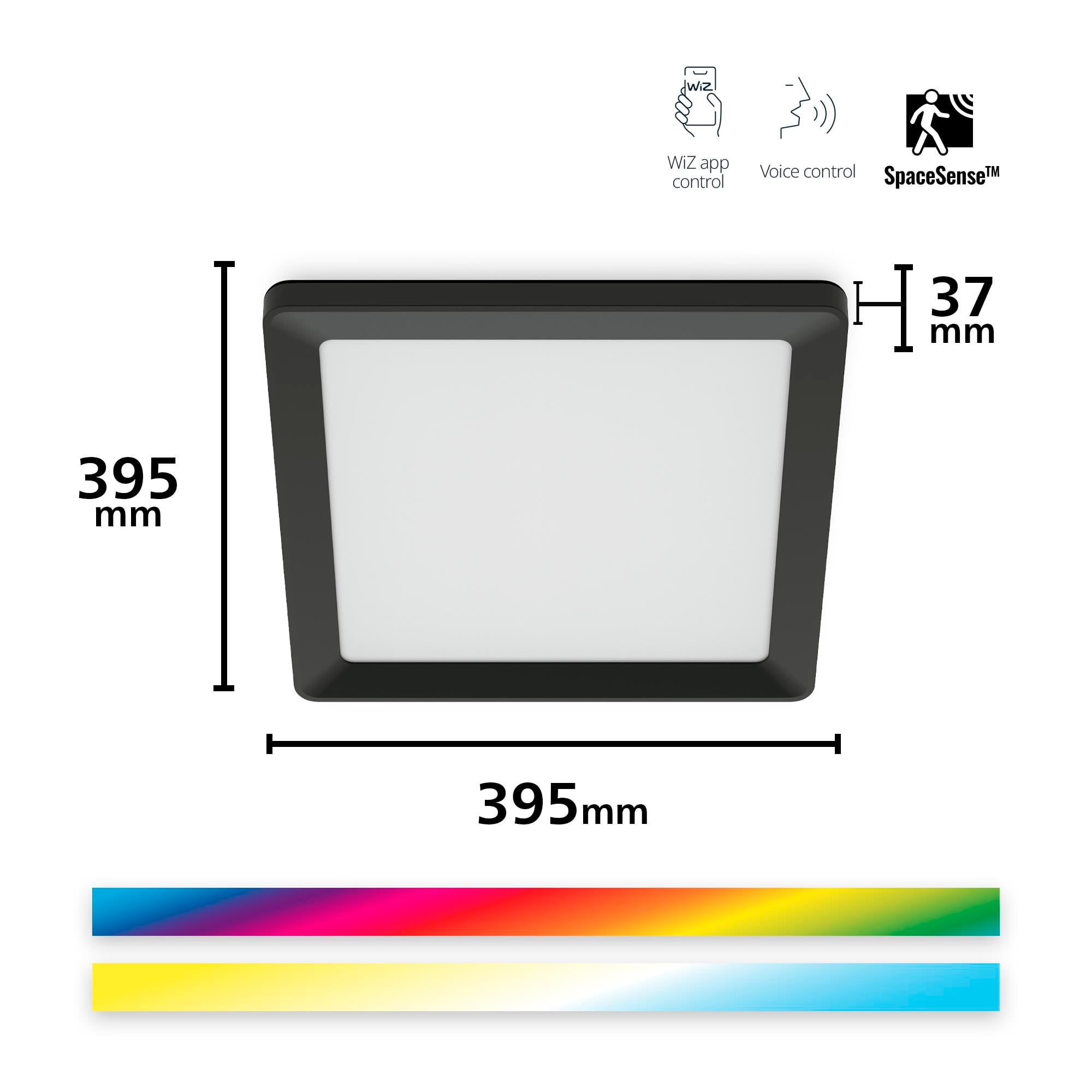 Wiz Siyah Akıllı Sıva Üstü RGB Kare Panel Tavan Armatürü 17W