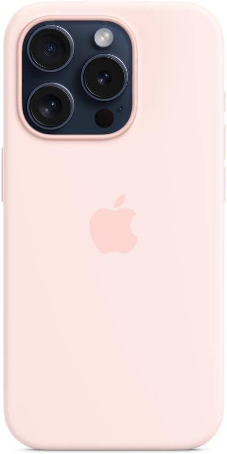 Apple iPhone 15 Pro MagS Silikon Kılıf Uçuk Pembe - MT1F3ZM/A

