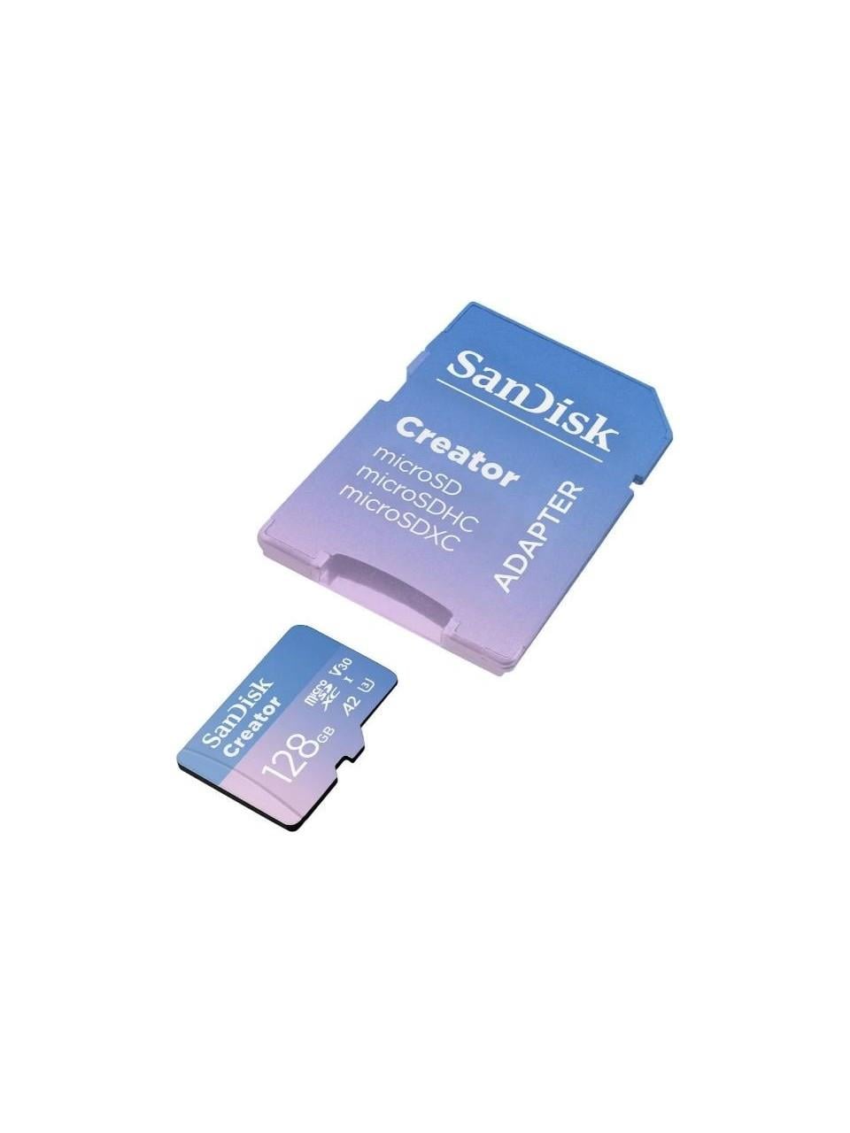 Sandisk Creator 128GB 190/90MB/S Microsdxc Uhs-I A2 V30 Adaptörlü Hafıza Kartı SDSQXAA-128G-IN6MS