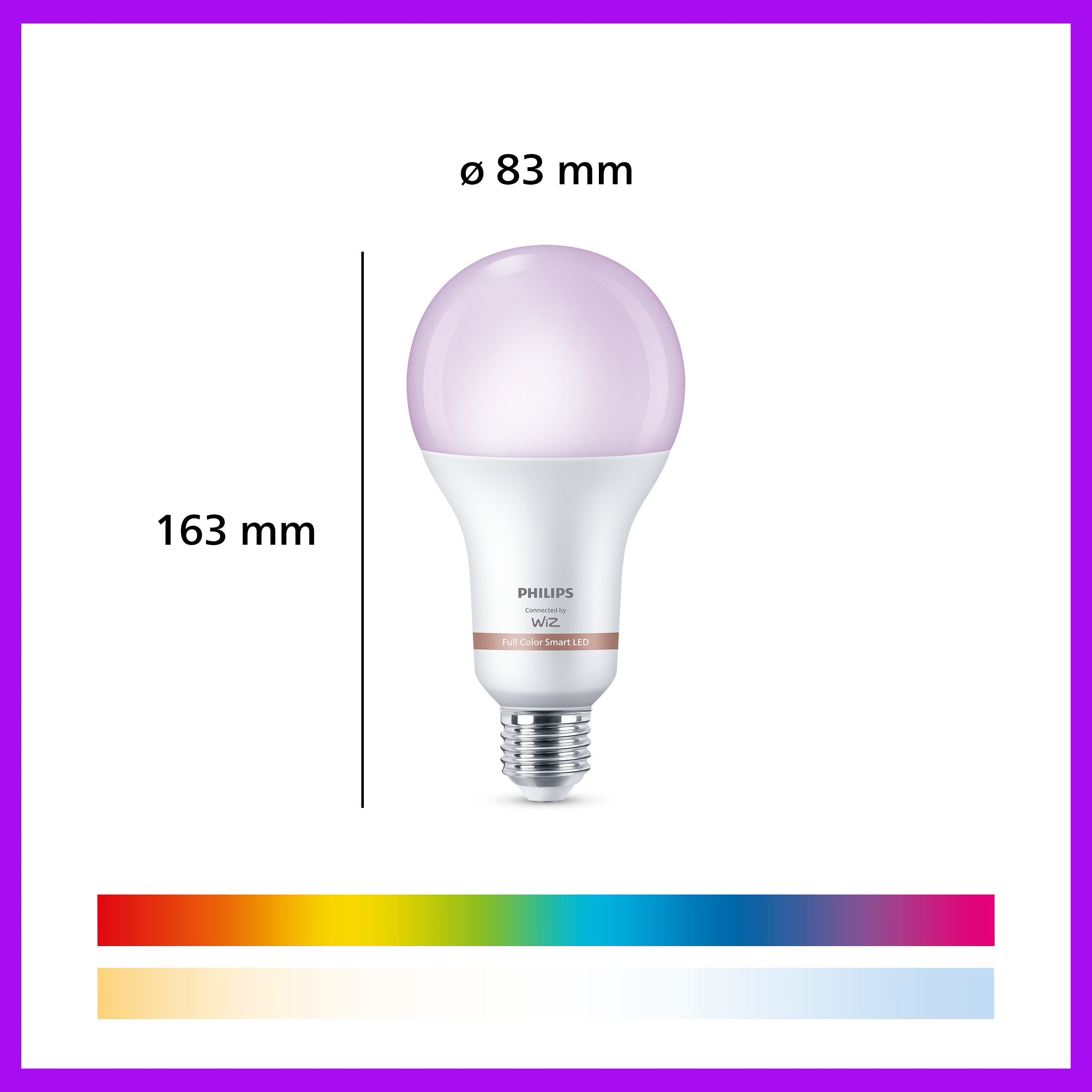 Philips Smart Lighting LED Ampul A80 E27 150W Eşdeğer RGB - Google Home, Alexa, HomeKit ve Matter uyumlu
