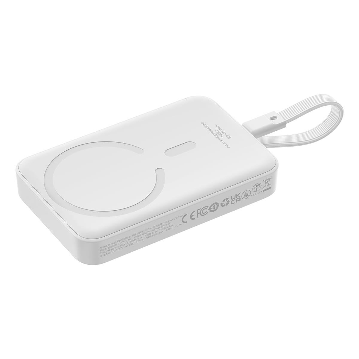 Baseus Magsafe Mini Type-C Kablolu Wireless Powerbank 10.000 mAh 30W - Beyaz