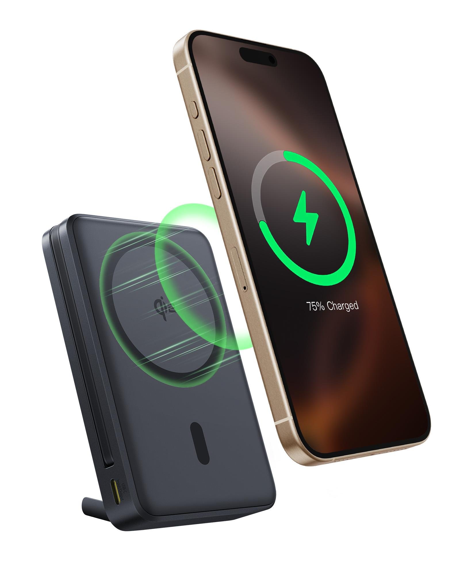 Baseus Nomos 3'ü 1 arada 10000mAh Power Bank - Qi2 15W Kablosuz Şarj, 45W Dahili Çift Yönlü Hızlı Şarj Kablolu, Siyah