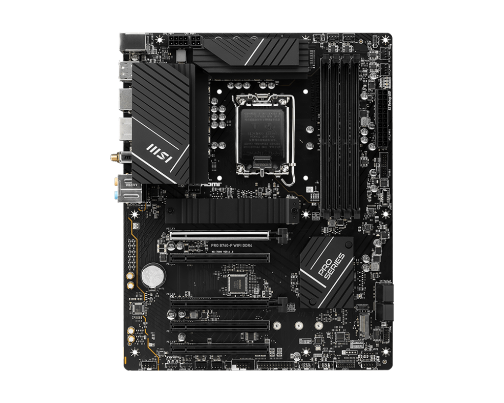 MSI PRO B760M-A WIFI DDR4 SOKET 1700 DDR4 5333(OC) PCI-E M.2 USB3.2 HDMIDP 1X 2.5G LAN WI-FI 6E MATX