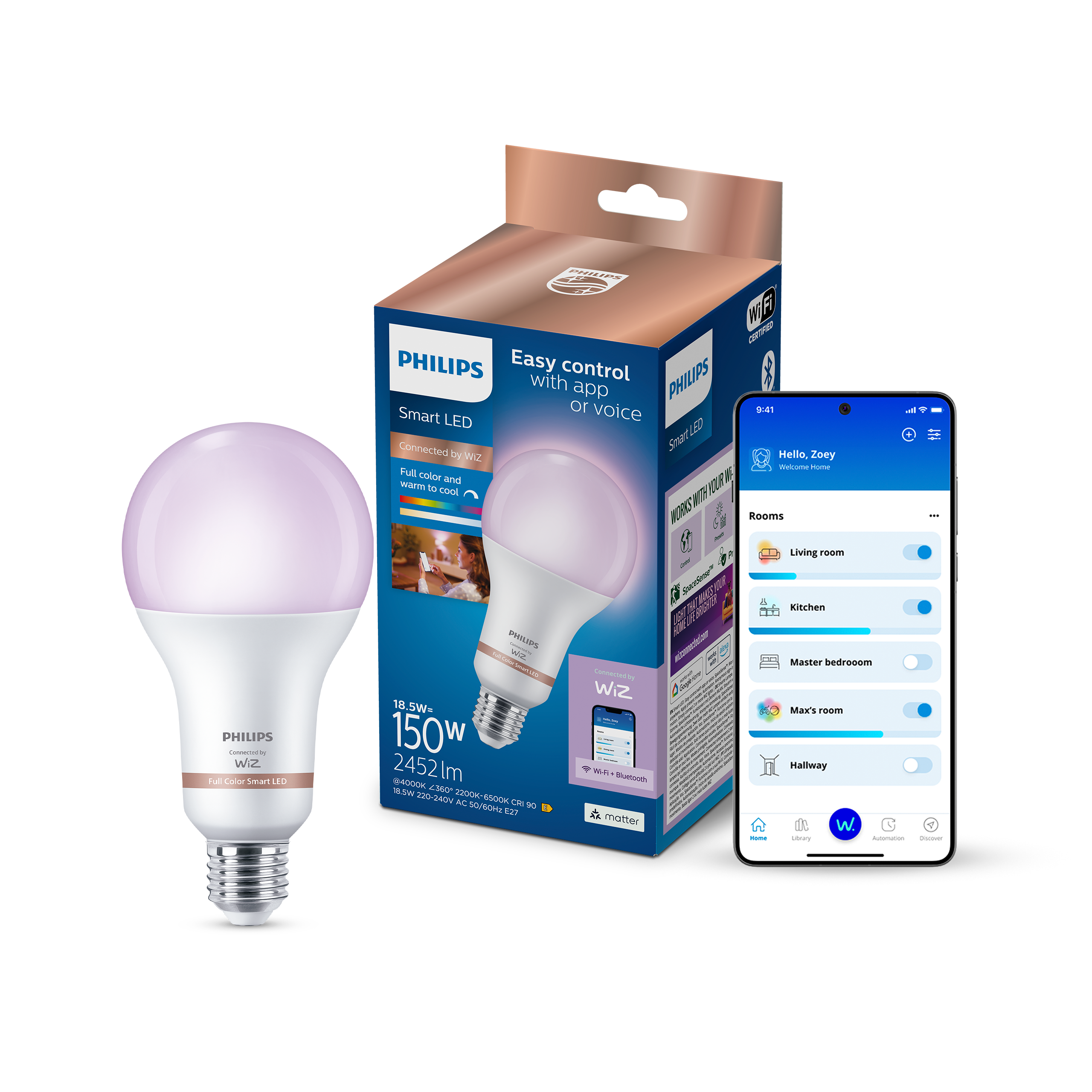 Philips Smart Lighting LED Ampul A80 E27 150W Eşdeğer RGB - Google Home, Alexa, HomeKit ve Matter uyumlu