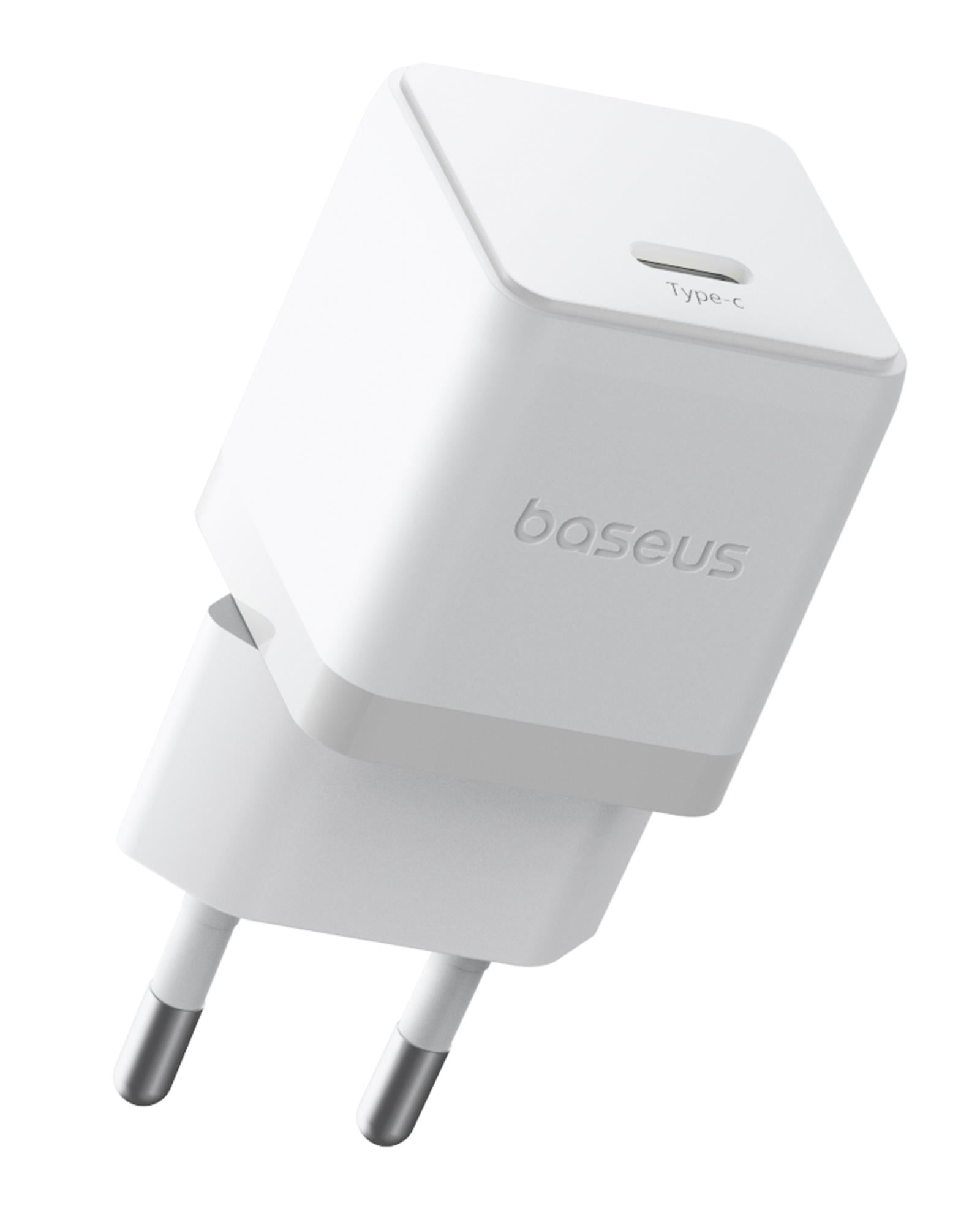 Baseus Palm USB-C Ultra Mini Hızlı Şarj Aleti 20W, Beyaz